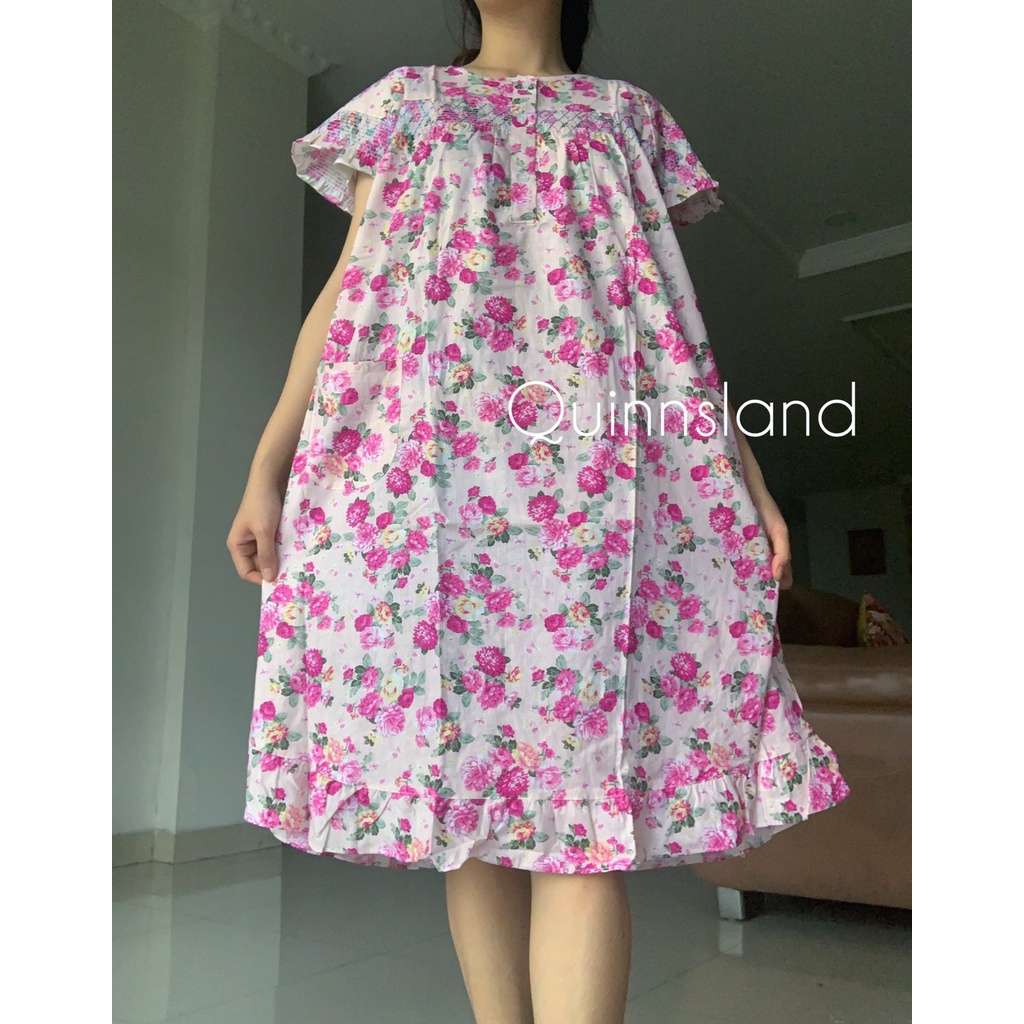 Daster Smoke Merlin Motif Beautiful Flower