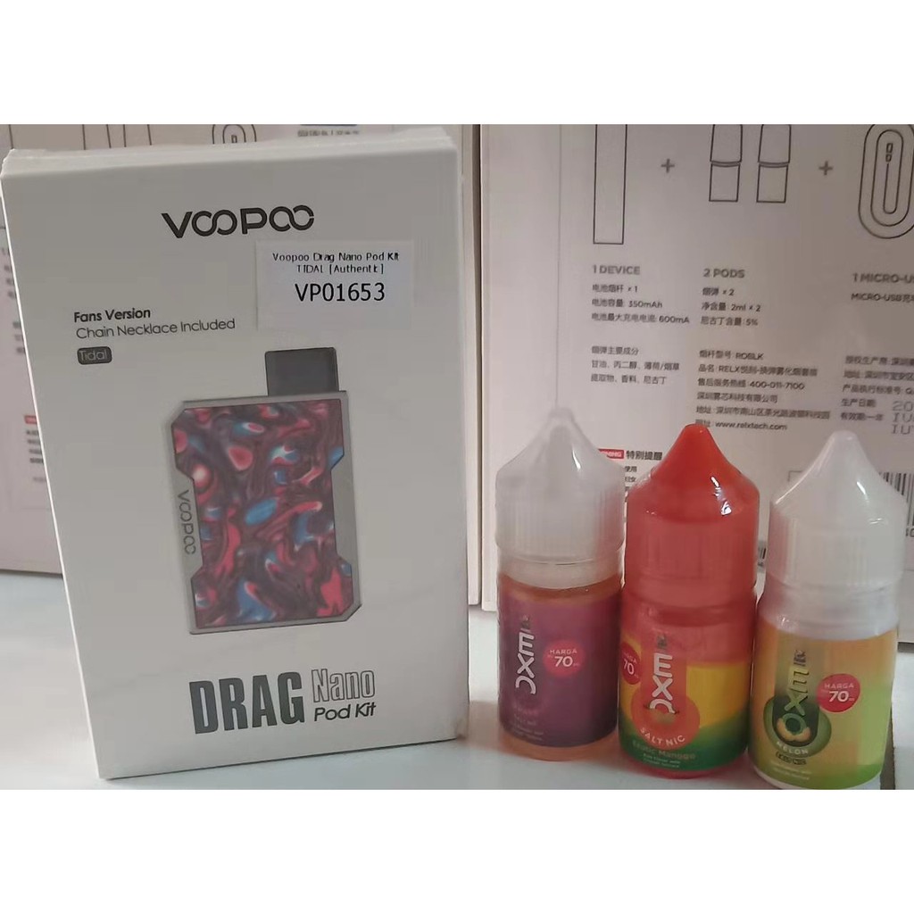 paket ngebul Authentic VOOPOO DRAG Nano Pod Kit 750mAh