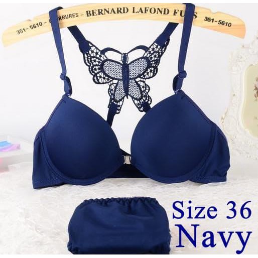 Beauty Set Bra Butterfly / Bra + Cd Kupu-Kupu Size 36 Navy