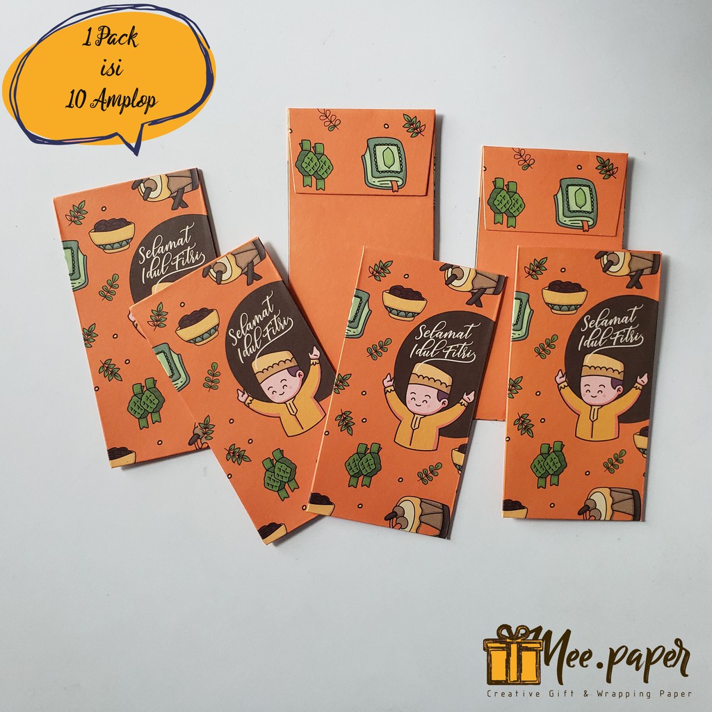 

Amplop Lebaran Kecil Selamat Idul Fitri - Warna Orange, Anak
