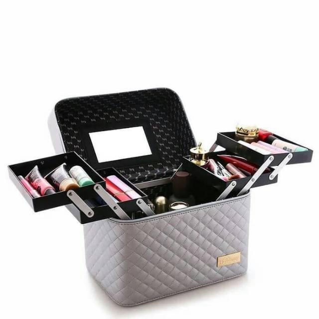 Kotak Koper Kosmetik Elegan Bertingkat / Tempat Make Up Kekinian