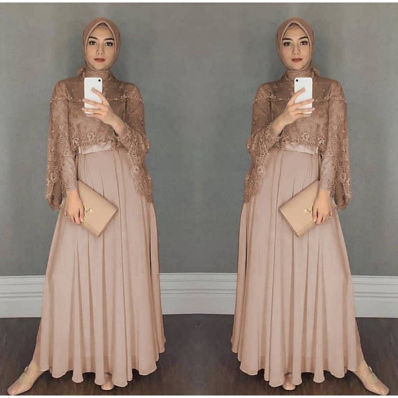 XC - Maxi Chikita Wanita / Maxi Dress Terbaru / Maxi Populer / Maxi Trendy Kekinian / Fashion Muslim-Mocca