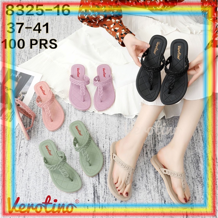 8325-16 Sandal Jepit Kepang Wanita Verotino Sendal Cewek Birken Kerut Jelly Karet Lentur