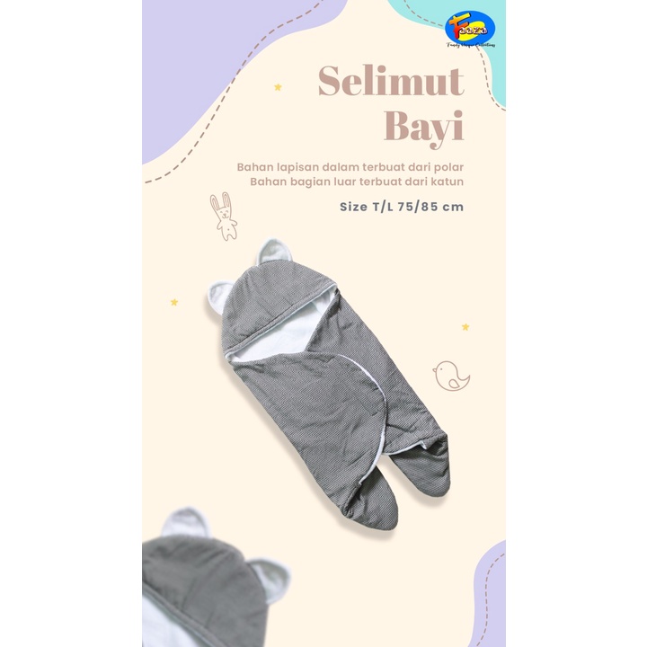 [BEST SELLER] Selimut Bedong Bayi Bulu Lembut Tebal Soft Blanket Usia 0-2 Tahun | Selimut Topi Bayi Perlengkapan Bayi Newborn | Kado Kelahiran