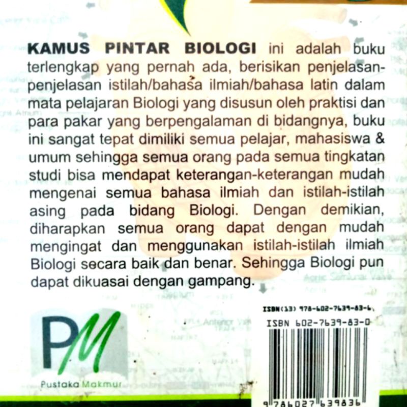 RB Kamus Pintar Biologi Untuk Pelajar, Mahasiswa & Umum