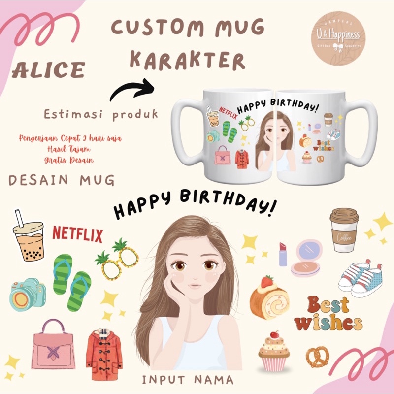 Jual CUSTOM MUG I CUSTOM KADO ULTAH I KADO ULTAH AESTHETIC I KADO UNIK