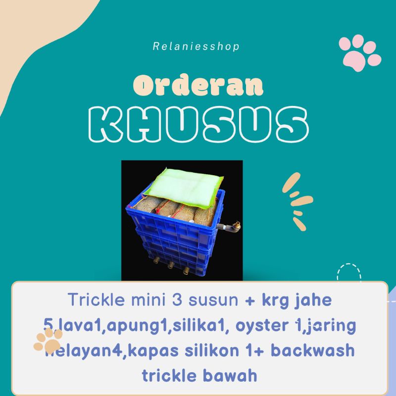 TRICKLE MINI BOX FILTER 3 SUSUN DG BACKWASH+MEDIA FILTER+tutup