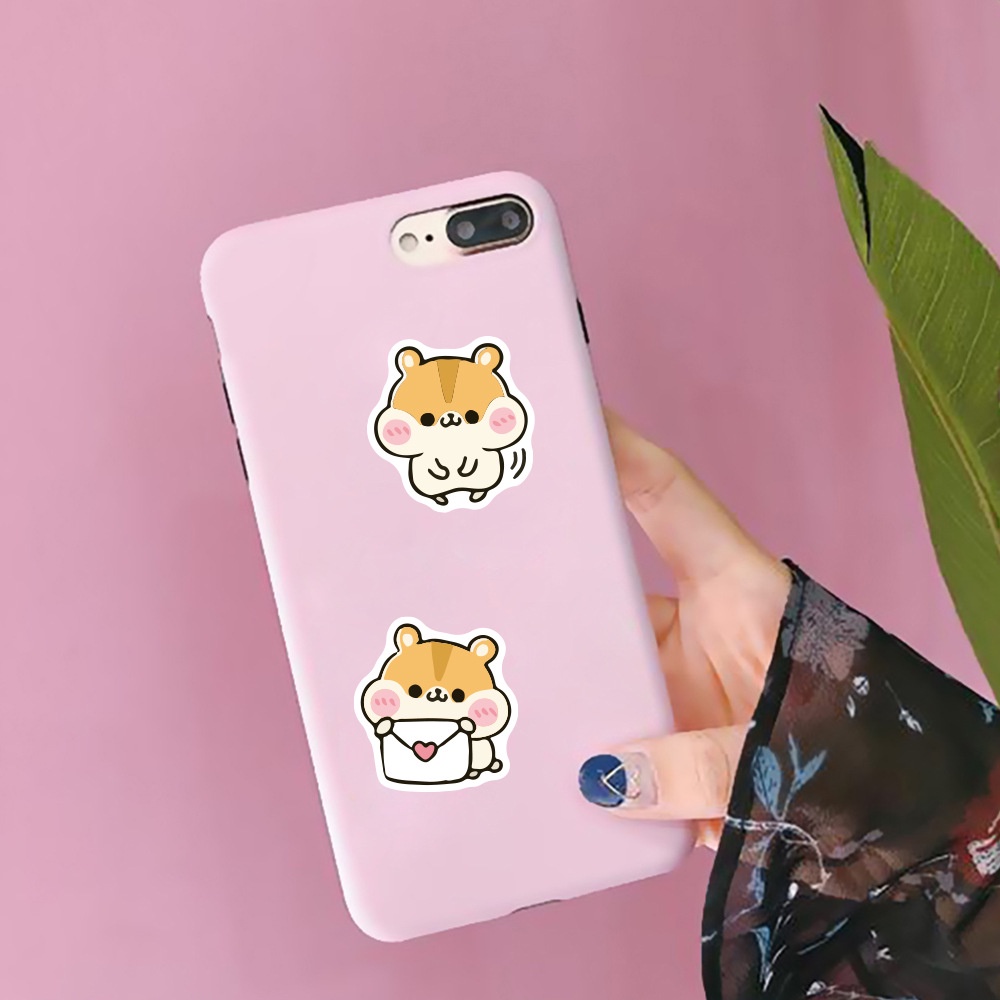 Lucu hamster kecil stiker kartun hewan peliharaan ekspresi Jurnal bahan dekorasi stiker kecil phone