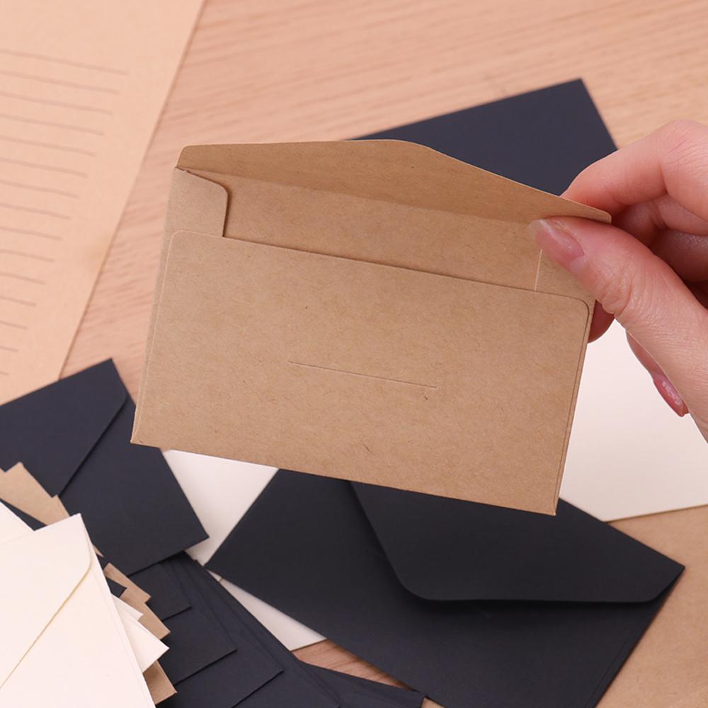 Lanfy Amplop Kertas Pernikahan 20 Pcs Gaya Eropa Mini Kraft Paper Klasik Kartu Pesan Undangan Amplop