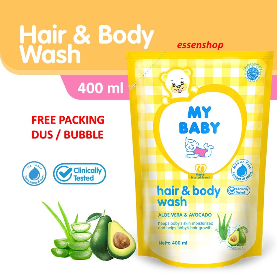 MY BABY Hair &amp; Body Wash Refill 400ml  Sampo &amp; Sabun Bayi 2 in 1