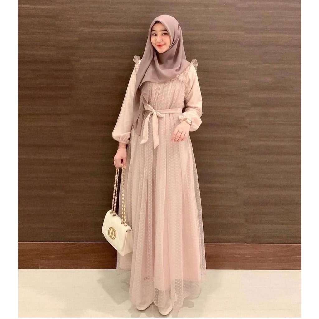 Gamis Nadheera Luxury Dress Terbaru / Dress Kondangan Wanita / Fallona Dress Terbaru Nadheera Luxury