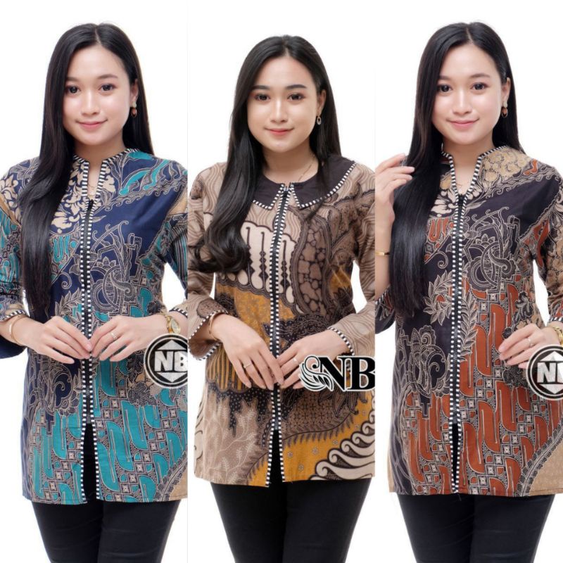 Kenongo BATIK Atasan - BATIK Wanita RISNA HRB026 Blus Batik Exsclusive di kelasnya