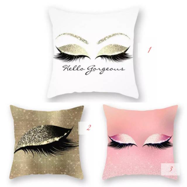 sarung bantal sofa eyelash untuk hiasan bantal di sofa / sarung bantal aesthetic / bantal studio eyelash