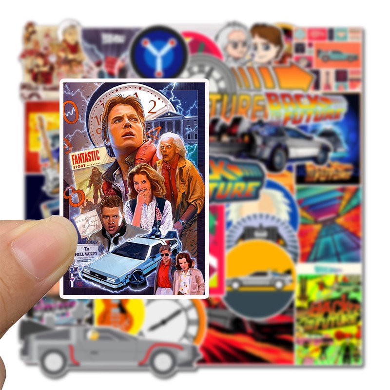 50pcs Classic Graffiti Film Stickers Back To The Future For Mobile / Laptop / Motorcycle