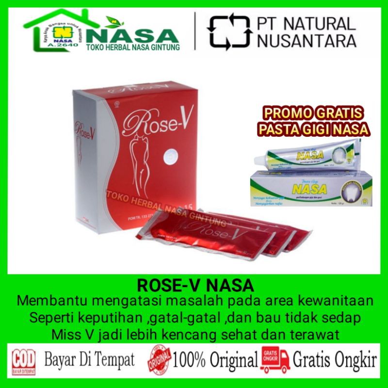 (COD/BAYAR DI TEMPAT) ROSE V NASA ROSEV NASA ROSVI NASA MINUMAN SERBUK HERBAL ALAMI ORIGINAL