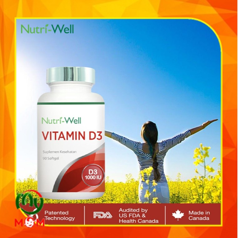 [BPOM] Nutriwell Vitamin D3 1000IU Isi 90 Soft Gel / Nutri-Well / Vitamin Imunitas Tulang / Vitamin Tulang &amp; Gigi / MY MOM