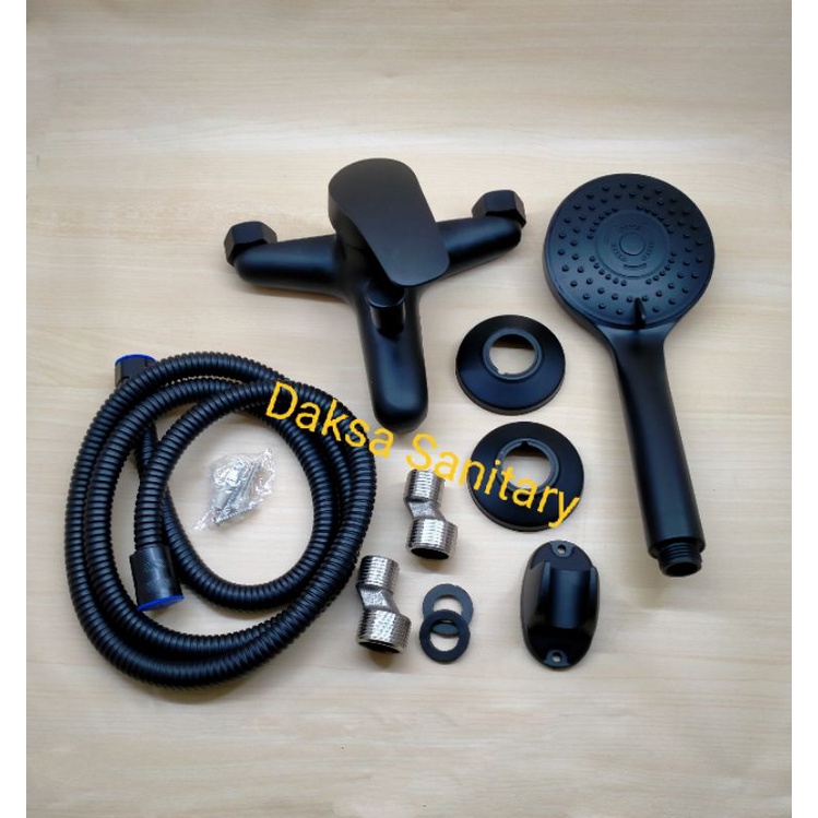 Kran bathub komplit set dan hand shower bulat 5 sisitem / Kran mixer panas dingin komplit set hand shower bulat