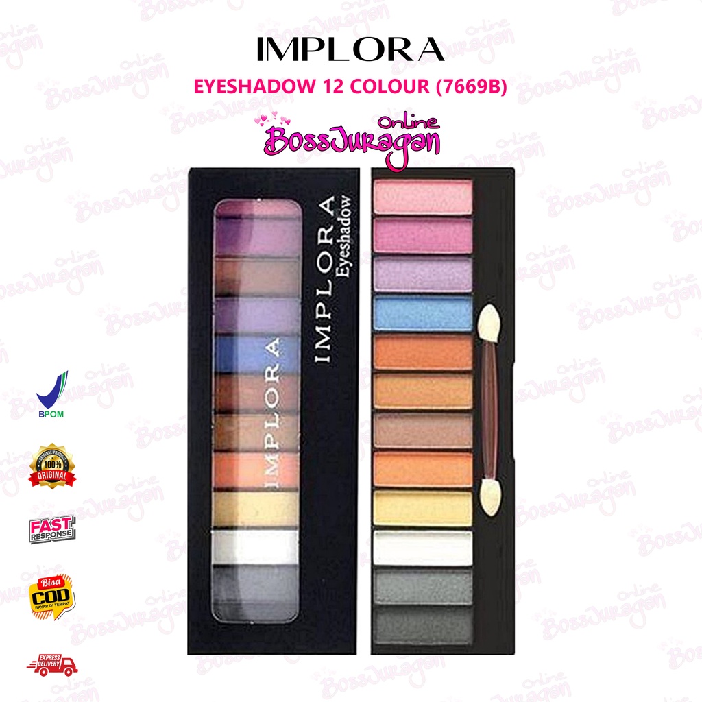 (BOSS) (7669B) Eyeshadow Implora 12 warna