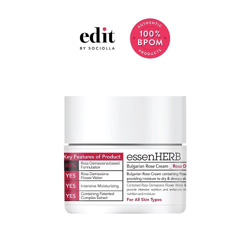 

EssenHerb Bulgarian Rose Cream 50 gr - Edit by Sociolla
