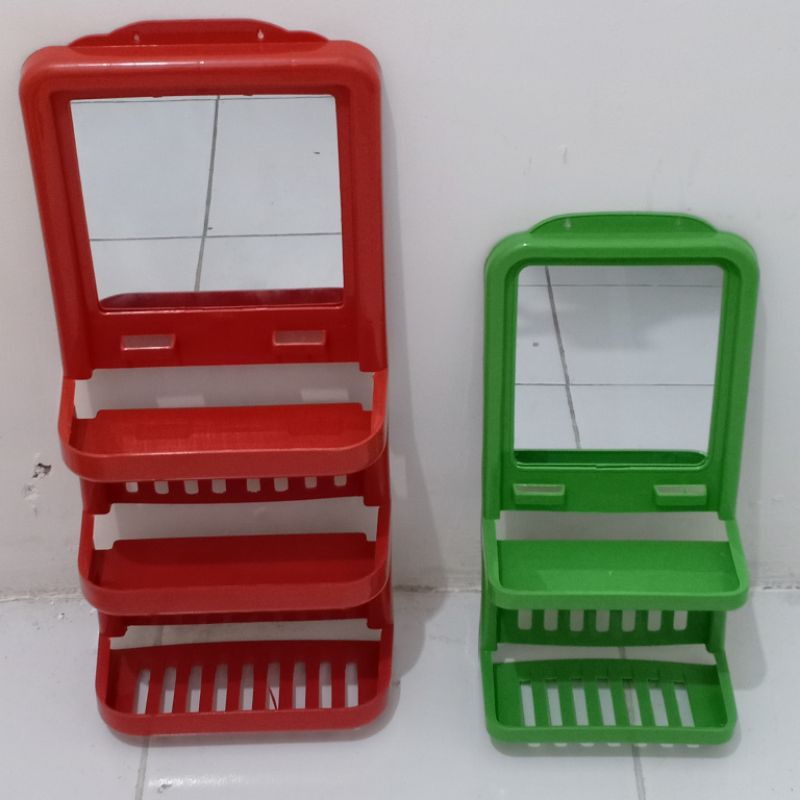 Kaca hias kamar mandi/ rak kamar mandi/ rak sabun