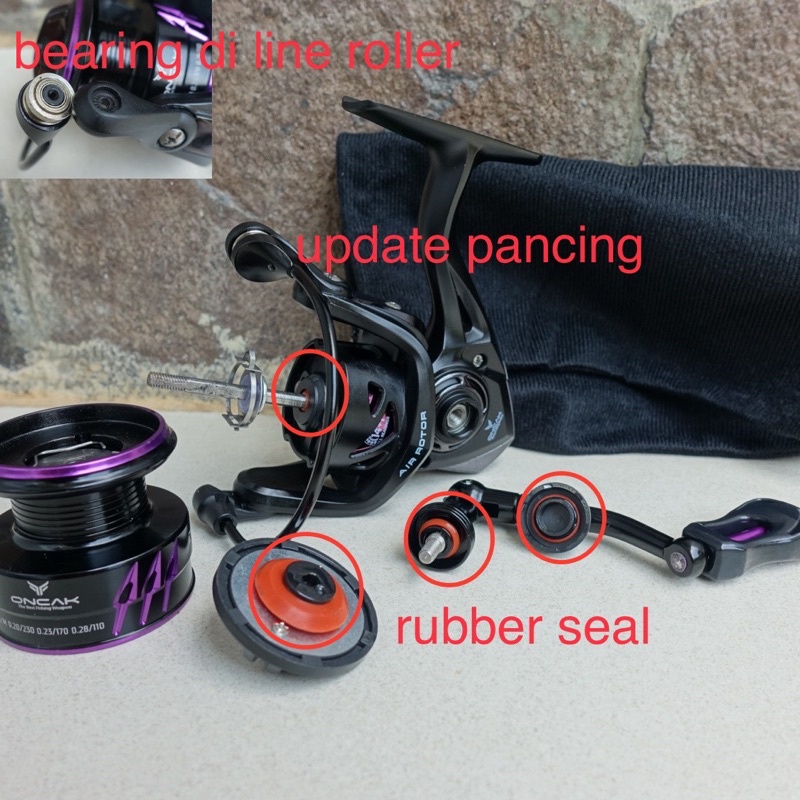 Reel pancing ONCAK Z1 / Z2 CARBON full seal, bonus sarung reel 1000/2000/3000/6000