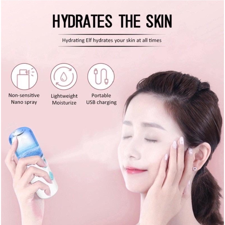 [Bisa COD] Nano Spray Portable Mini USB Mist Sprayer Pelembab Wajah Perawatan Wajah Face Mist Wajah Portable Disinfektan Semprotan