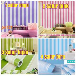 wallpaper dinding  salur pink hijau biru ungu pelangi 