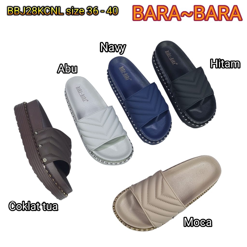 BARA BARA ORIGINAL jelly sandal karet empuk murah selop wedges wanita barabara import cewek BBJ28KCNL