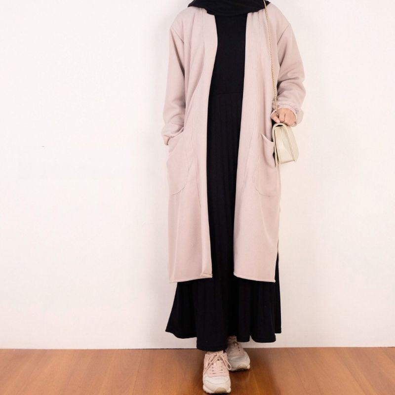 LONG CARDIGAN/LONG OUTER KNIT | OOTD SYAR'I CASUAL