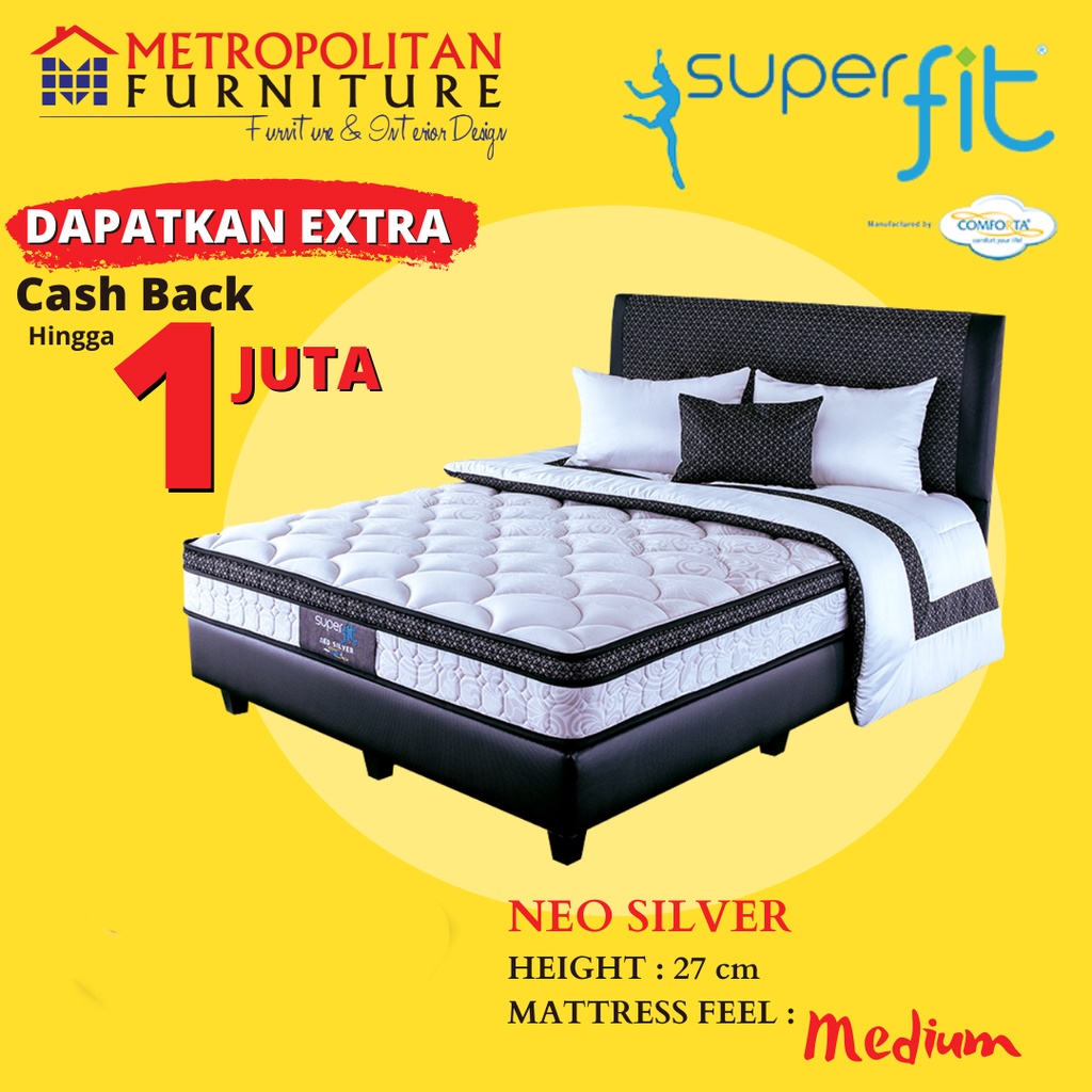 Kasur Springbed Comforta SuperFit Neo Silver Full Set