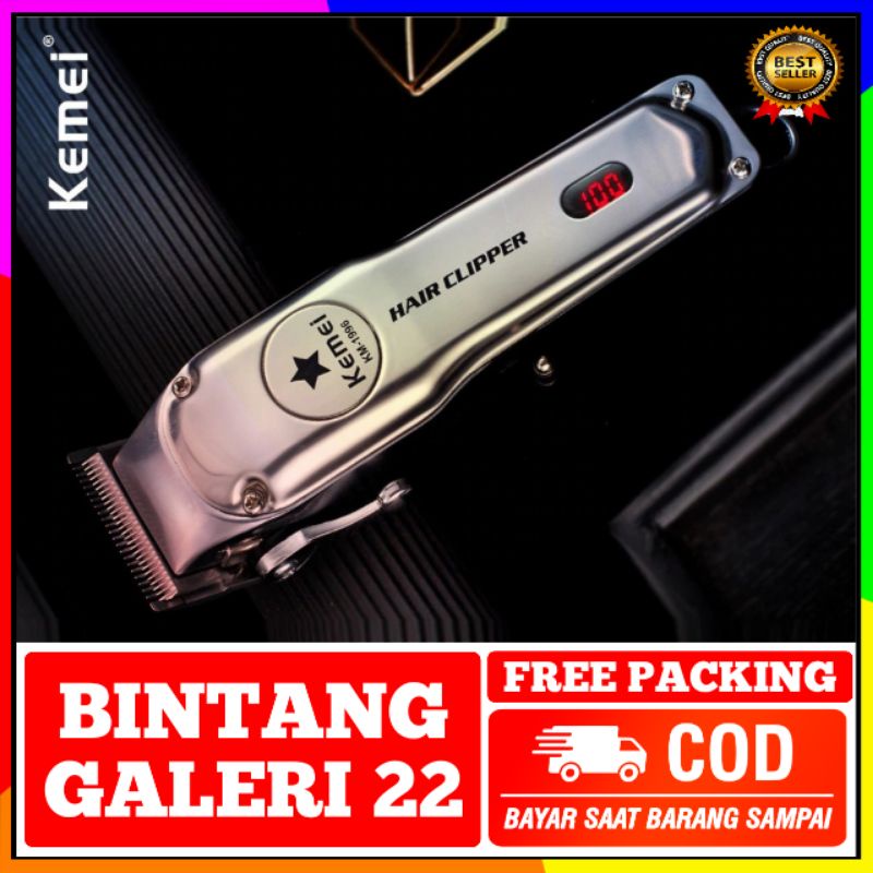 CLIPPER KEMEI KM1996/ALAT CUKUR RAMBUT KEMEI 1996 BODY FULL METAL DISPLAY DIGITAL