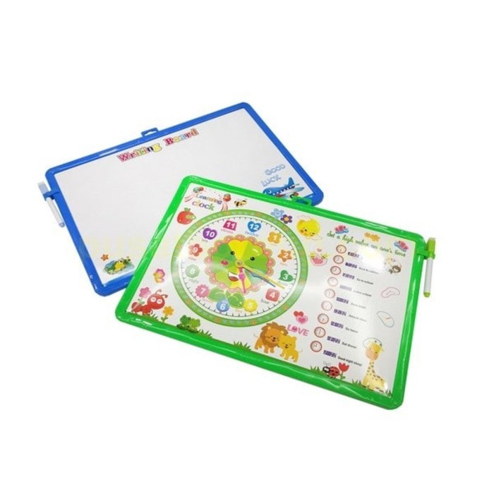 

HOJ2488 Whiteboard Magnetic Small with Learning Timetable Clock for