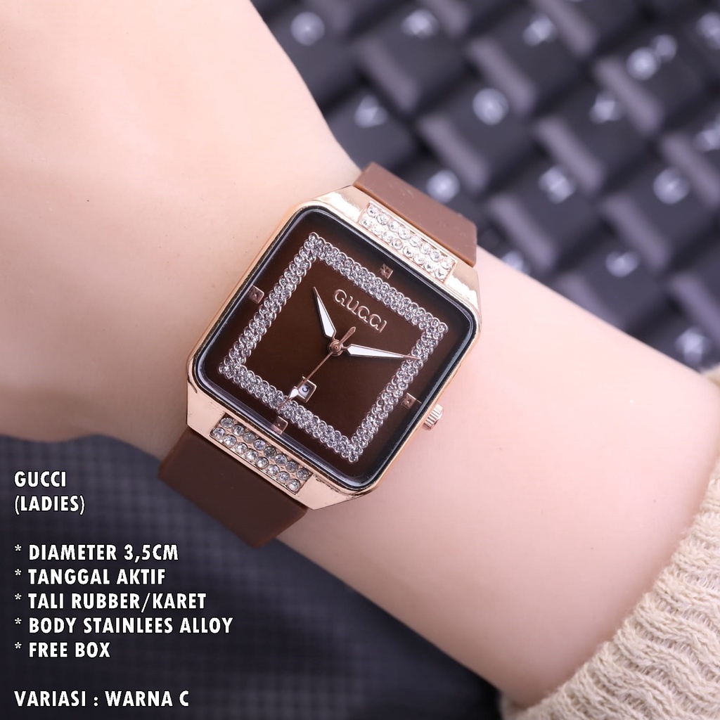 JAM TANGAN WANITA FASHIONTALI RUBBER BODY SEGI TANGGAL AKTIF