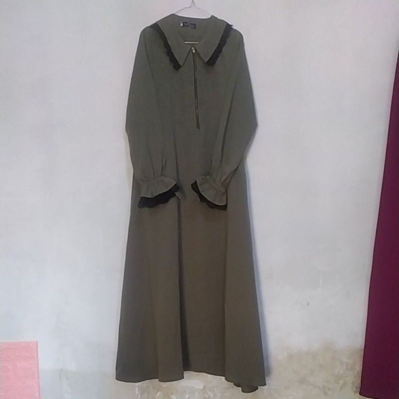 PL preloved Gamis Karla by Albani Sage Green size XS