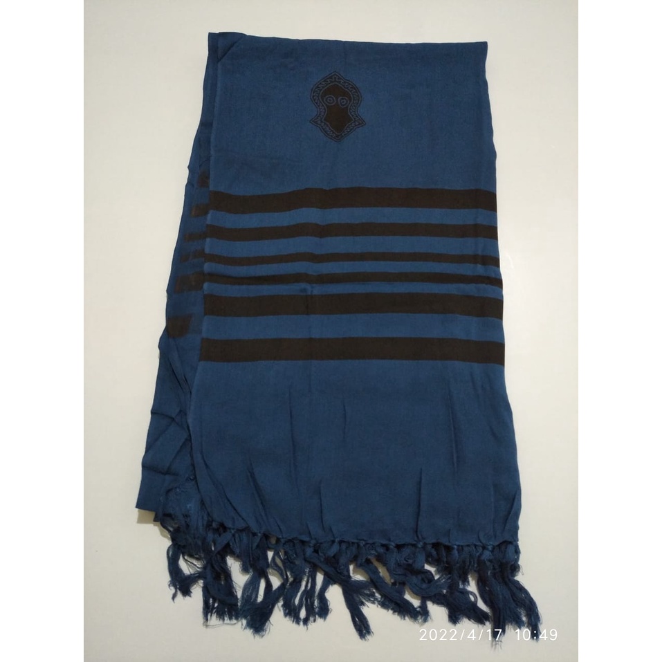 H2. surban terumpah. surban rayon. surban motif garis kualitas premium ukuran 125cm X 210cm-NEVY HITAM