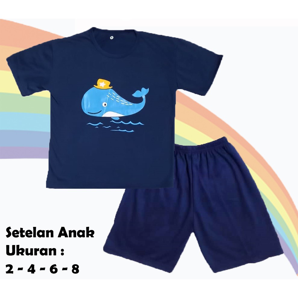 Setelan Baju dan Celana Anak &quot;Ikan Paus&quot;