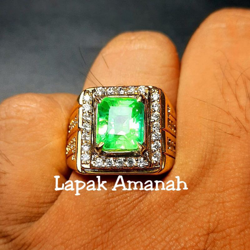 Cincin Batu Zamrud Chatam Asli Colombia Super Mewah