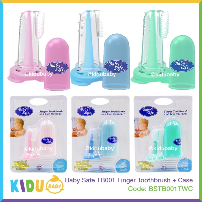 Baby Safe TB002 Finger Toothbrush With Case Sikat Gigi Gusi dan Lidah Bayi dan Anak Kidu Baby