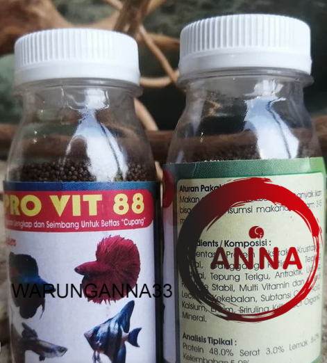 Pakan Ikan Cupang, Guppy & Ikan Hias Kecil Lainnya Provit 88