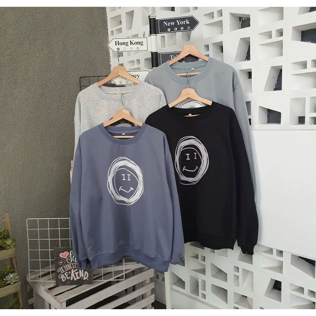 [COD] Sweater Oversize Wanita Smile XXL LD 130