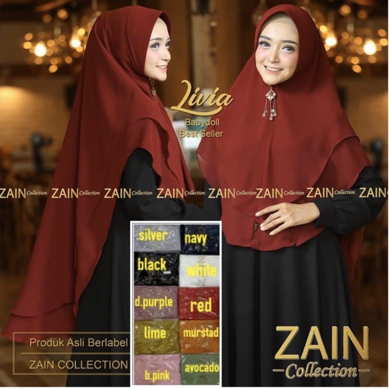 Alny Hijab - Hijab Khimar livia alifa 2 layer oval / Jilbab 2 layer