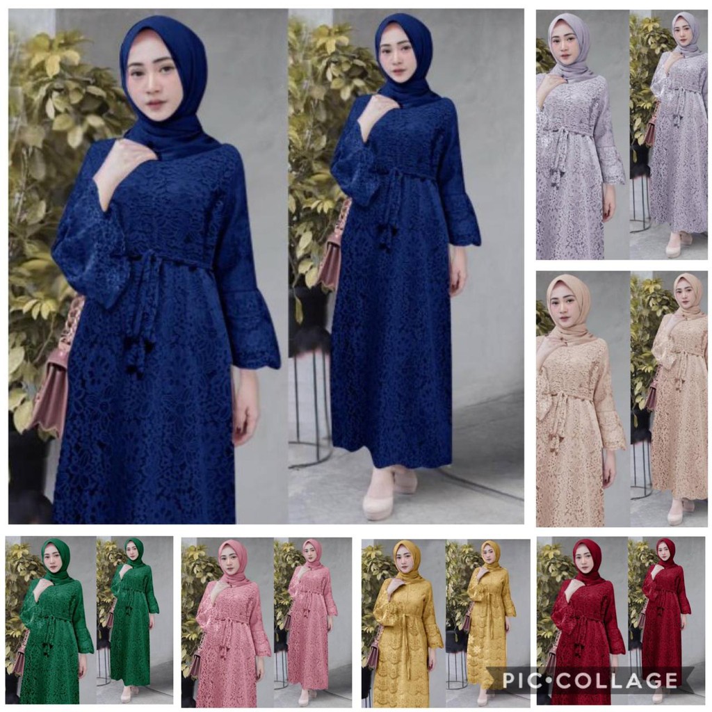 (PASTI REALPIC) GAMIS YASINA BUSUI BRUKAT / MAXI DRESS BROKAT / DRES MUSLIM / GAMIS PESTA / GAMIS KONDANGAN / GAMIS LEBARAN / GAMIS M L XL!!