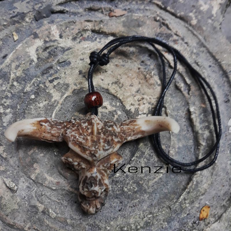 Kalung pria bandul tengkorak kepala etnik keren