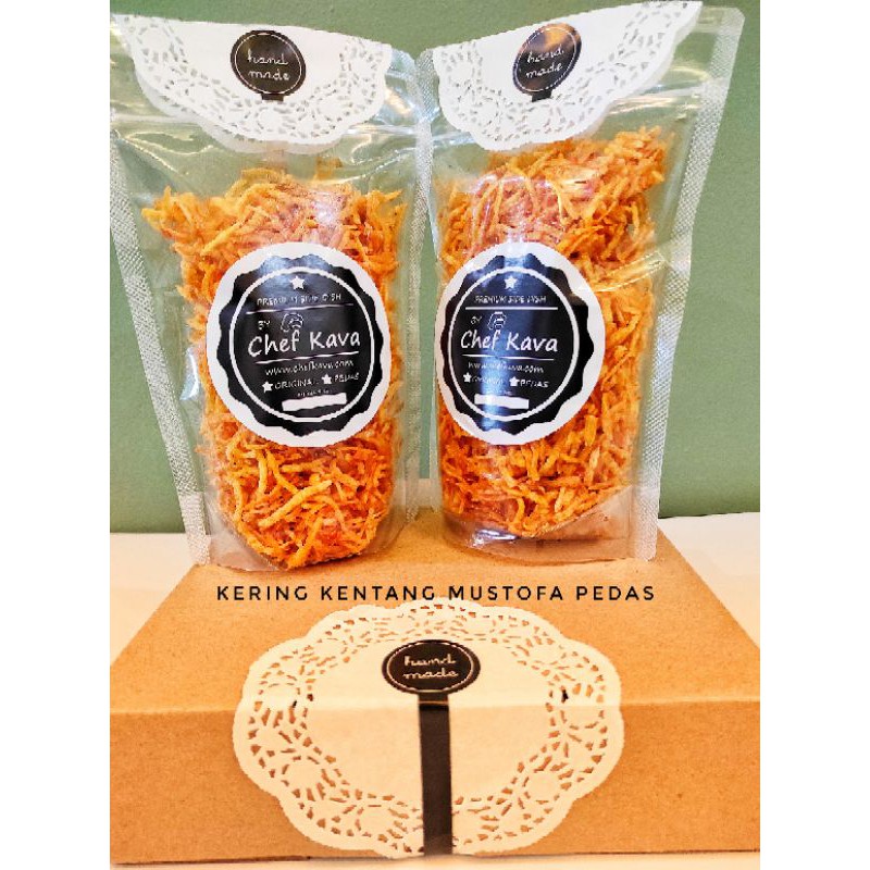 

Diskon 50% !! Kering Kentang Mustofa Pedas Chef Kava. Netto 130 gr