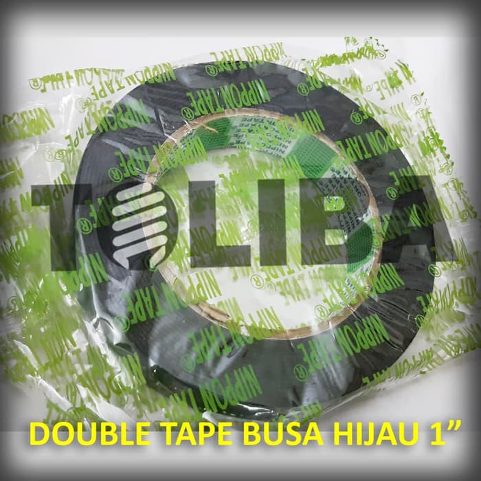 Nippon Double Tape Foam 1&quot; Inch x 5m lem lakban Double tape hijau busa