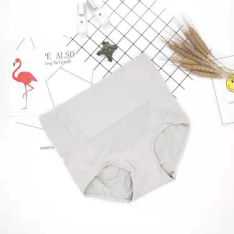 [ LINGERIE MASTER ] - (C-27) Celana Dalam High Waist Korset CD Wanita Briefs Elastis Seamless Bahan Nilon + Katun-C-27 Gray