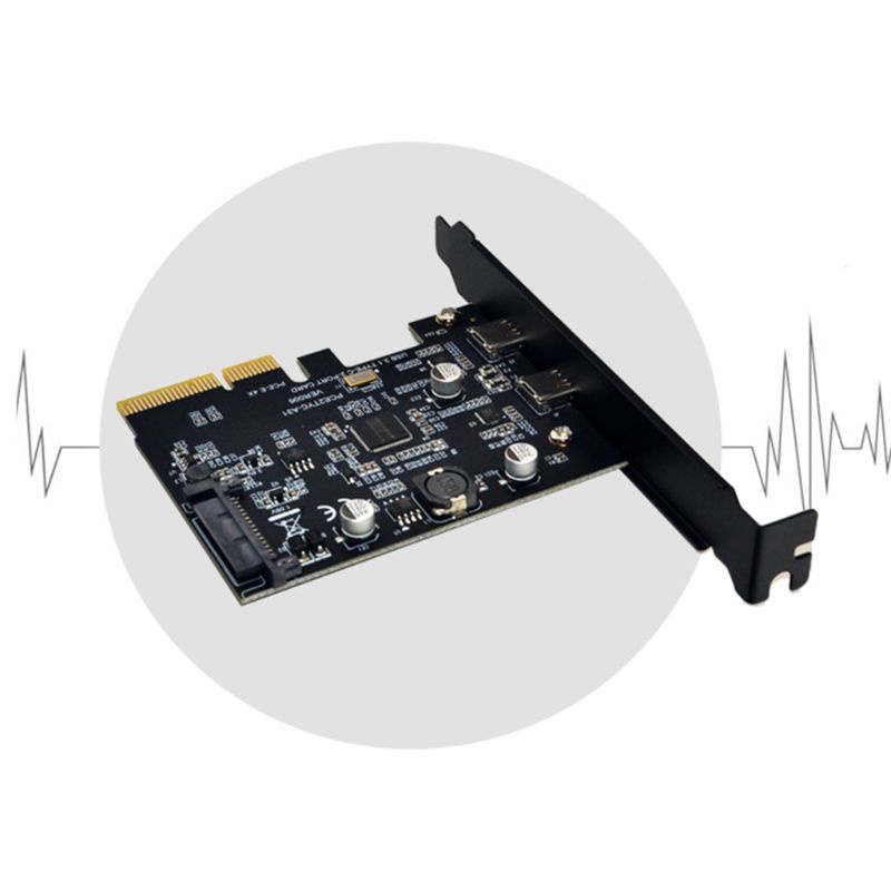 Btsg Desktop Pci-e 4X Ke Dual Type-C USB 3.1 Converter Card Tipe A Papan Adaptor Kecepatan Tinggi Ekspanding Bebas Drive 10Gbps