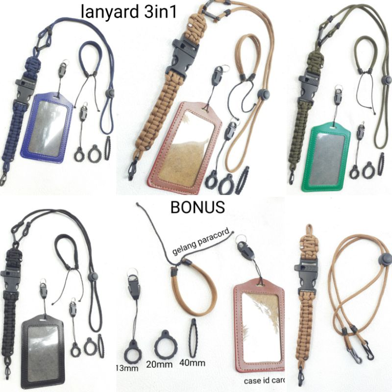 

3in1 Lanyard Tactical Outdoor Tag ID Card Strap masker Lanyard Pod Vape Tali Paracord Multifungsi