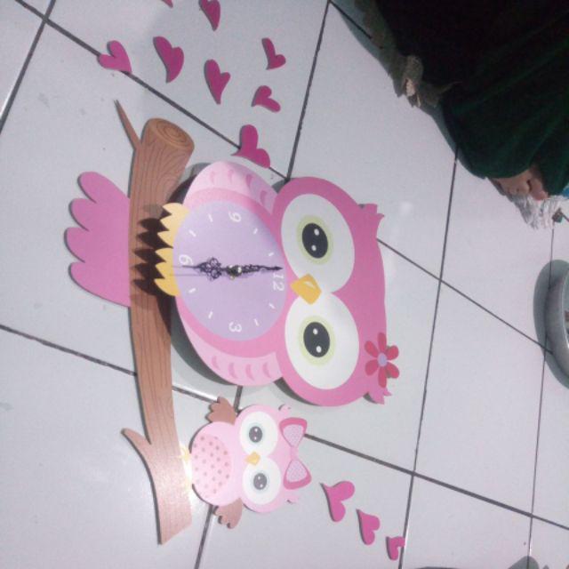 Jam Dinding Murah Peralatan Rumah Unik Lucu - Diy Wall Clock Kode Owl X0i9