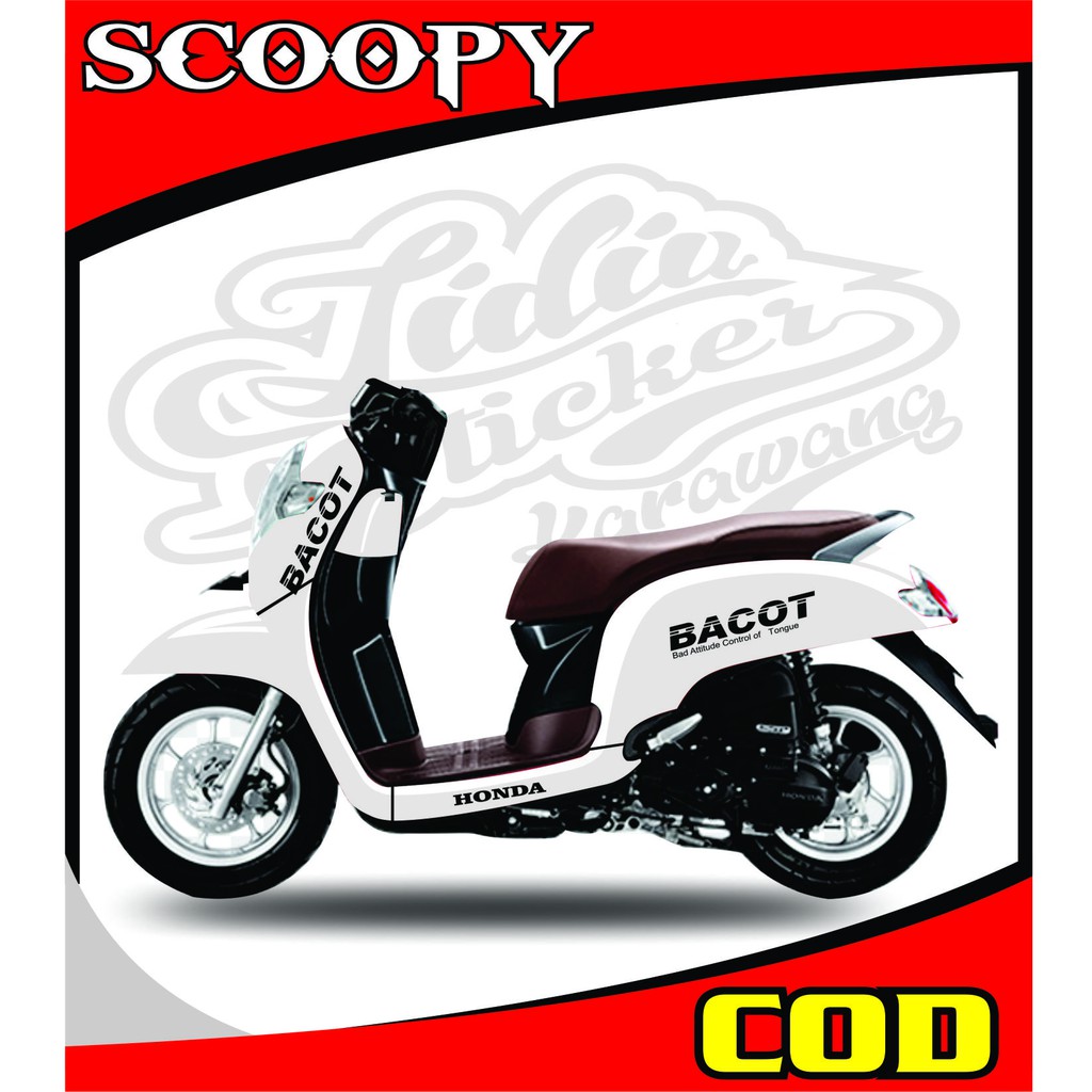 STRIPING SCOOPY BACOT STICKER BACOT BAHAN ORACAL
